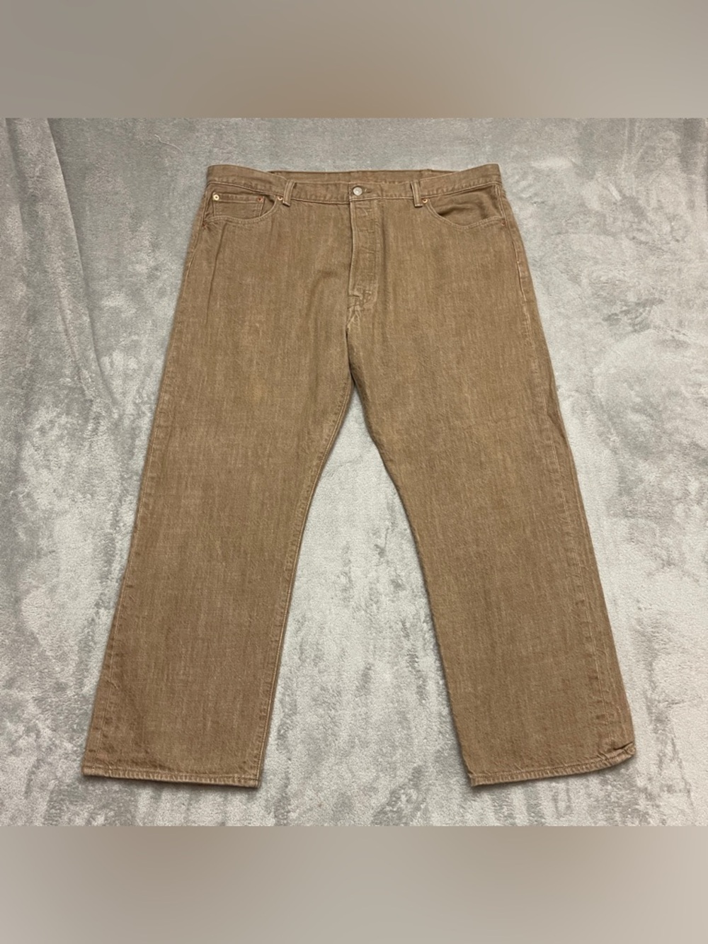 Levis 501 White Oak Cone Denim Jeans Speckled Straight Leg Button Fly Mens 44x30